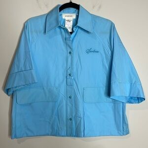 SPORTMAX | Spellout Oversized Boxy Utility Style Button Down Shirt Size 2